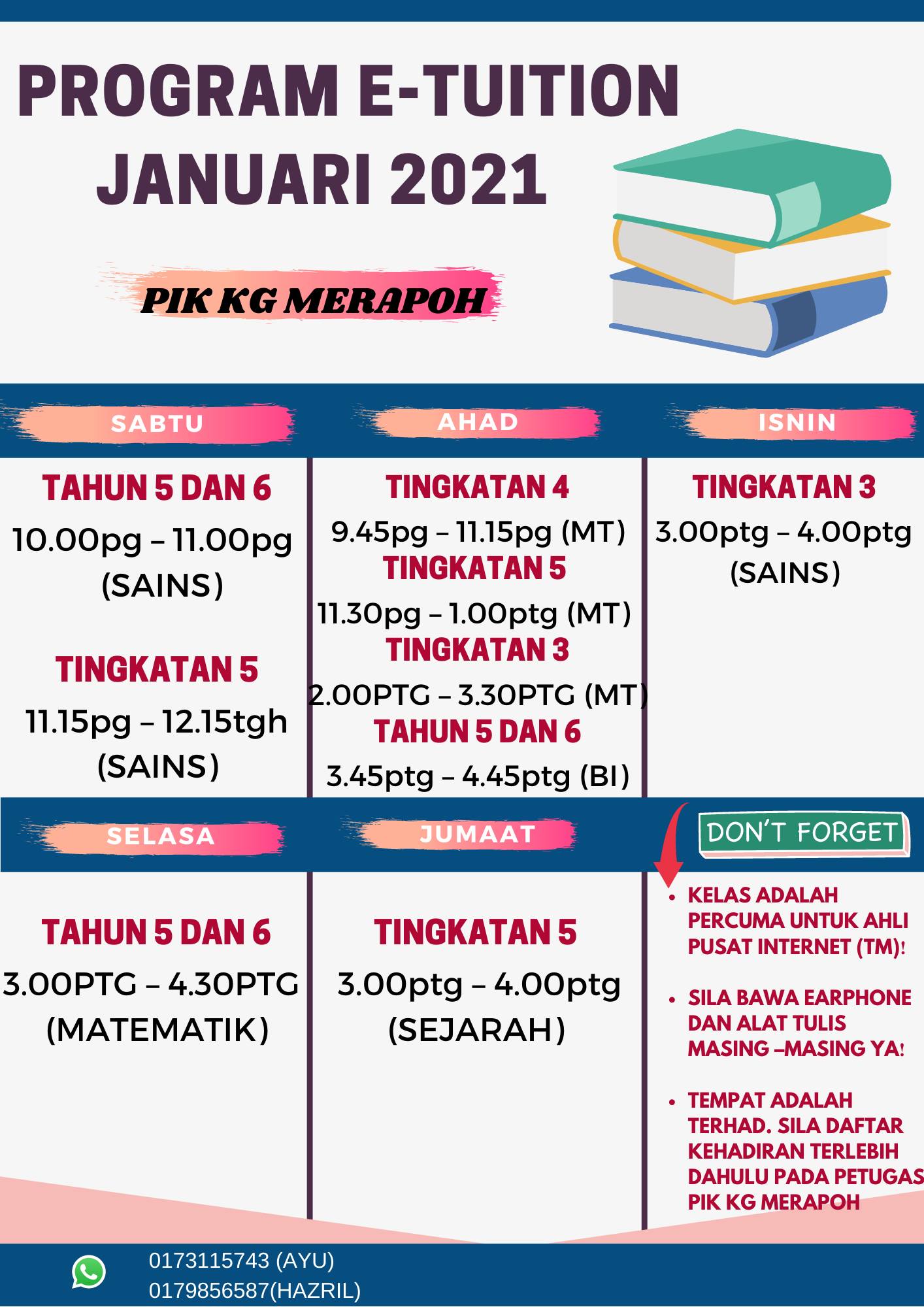 jadual e tuition jan 2021